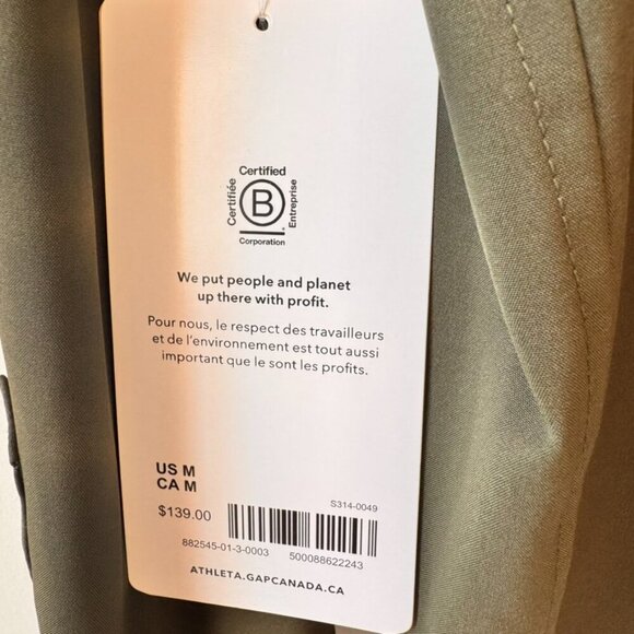 NWT Athleta Cropped Stretch Tech Top Long Sleeve - Picture 6 of 9